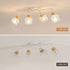 Elena Retro Deckenlampe 4-flammig Gitterdesign Weiß | Shiraki