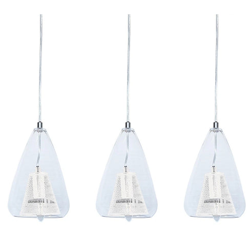 Arvid LED Pendelleuchte rund Glas & Metall | Shiraki