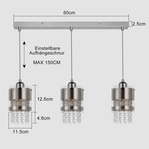 Astrid LED Pendelleuchte Zylindrisch E14 Aluminium