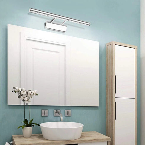 Lovisa LED Spiegelleuchte IP44 mit Schalter Edelstahl | Shiraki