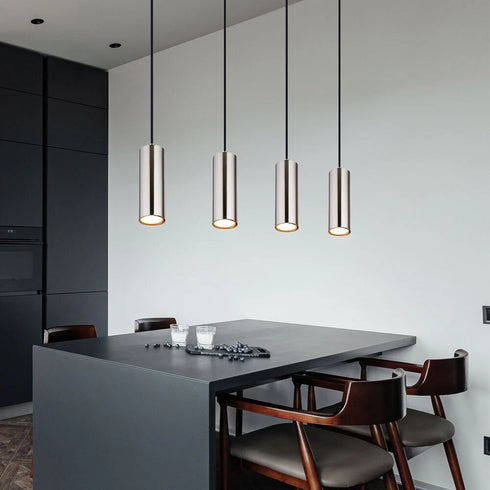 Tyra LED Pendelleuchte GU10 Nickel Matt 4-flammig | Shiraki