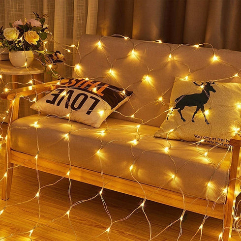 LED Lichternetz Lichtervorhang Weihnachts-Wohndekoration