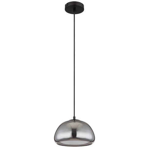 Charlotte Pendelleuchte rund Rauchglas opal schwarz E14 | Shiraki