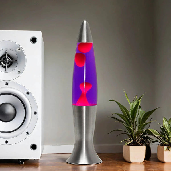 Solveig Retro Lavalampe 40 cm Silber inkl. Leuchtmittel | Shiraki