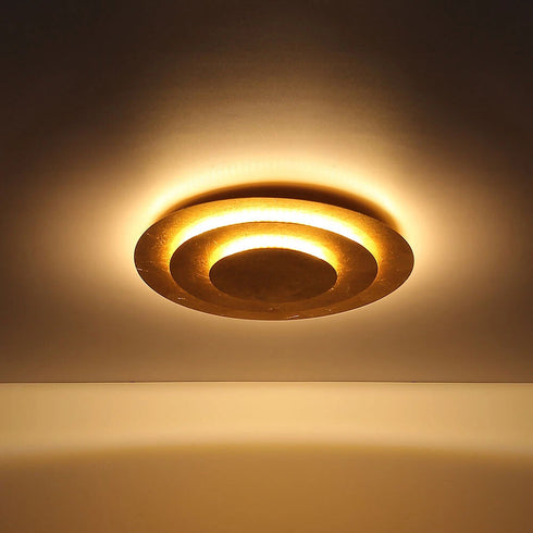 Alva LED Deckenleuchte rund Gold warmweiß | Shiraki