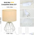 Celestina 2-teilige Tischlampe Stoff E27 Nachtlampe | Shiraki