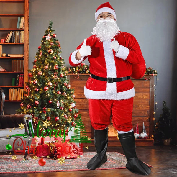 7-teiliges Weihnachtsmann-Kostüm XXL – Deluxe Santa Claus Set für Erwachsene