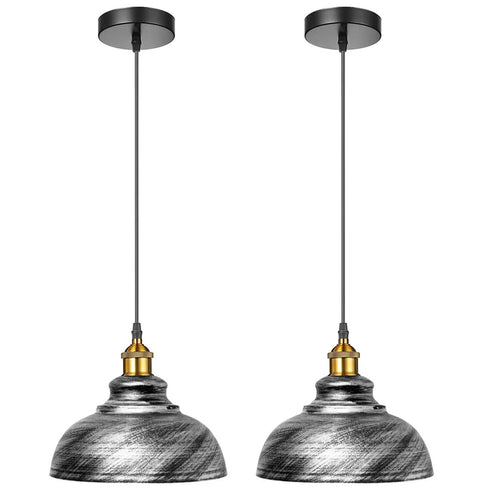 Malia 2er Set Retro Pendelleuchte Industrie E27 Metall | Shiraki