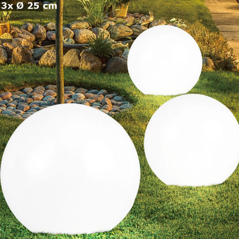 Luna Set mit 6 LED-Solar-Plug-in-Leuchten Gartenballleuchten | Shiraki