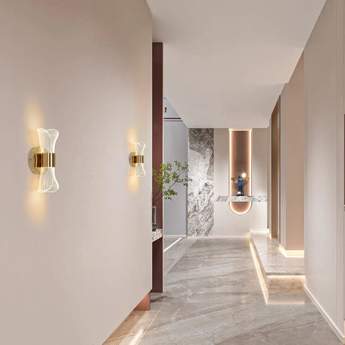 Anja LED Wandleuchte Dimmbar Metall Acryl Gold | Shiraki