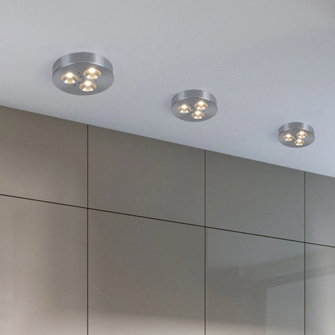 Sophia LED-Deckenleuchte Einbauleuchte 3er-Set Gebürstetes Metall | Shiraki
