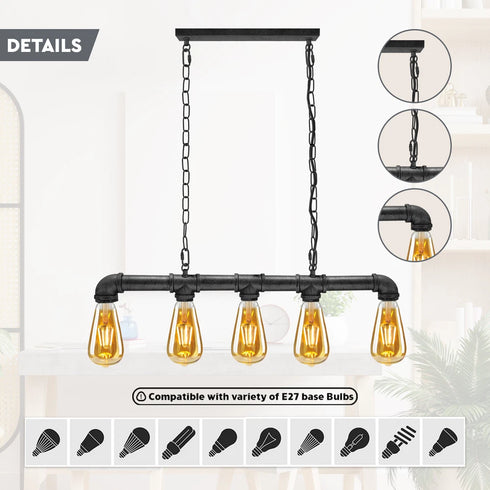 Layla Vintage Pendelleuchte Retro Hängelampe E27 Dimmbar