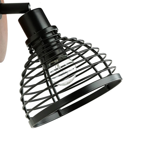 Greta Wandspot Retro Holz Metall E14 Wandleuchte | Shiraki