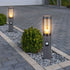 Clara LED Enstehlampe Edelstahl mit Bewegungssmelder & Steckdose | Shiraki