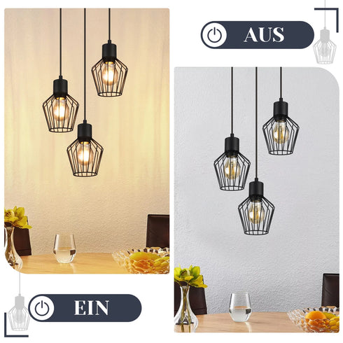 Tor LED Pendelleuchte Metall 3-flammig