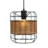 Elin Pendelleuchte 4-flammig Holz Rattan Schwarz | Shiraki