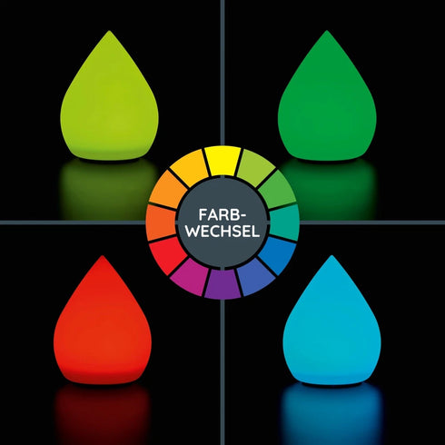 Adelaide Solar Gartenleuchte Tropfen RGB Farbwechsel | Shiraki