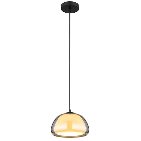 Charlotte Pendelleuchte rund Rauchglas opal schwarz E14 | Shiraki