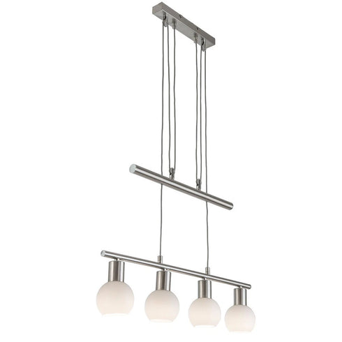 Signe LED Pendelleuchte Rauchglas Nickel Matt 4-flammig