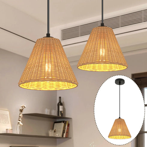 Liana Rattan Pendelleuchte Boho Deckenlampe E27 | Shiraki