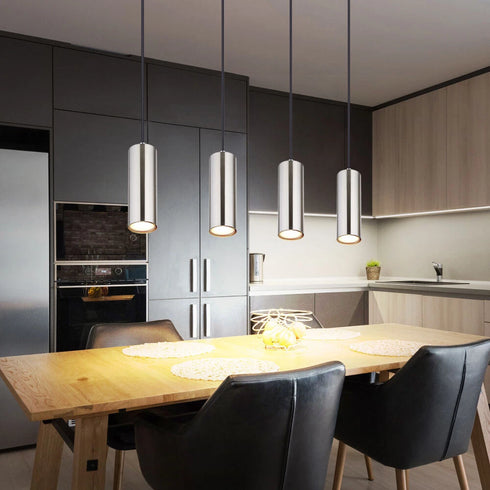Tyra LED Pendelleuchte GU10 Nickel Matt 4-flammig | Shiraki