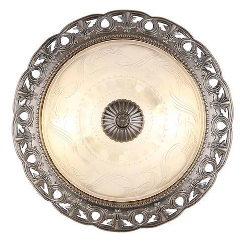 Frida 2-flammige Deckenleuchte Glas weiß silber antik | Shiraki
