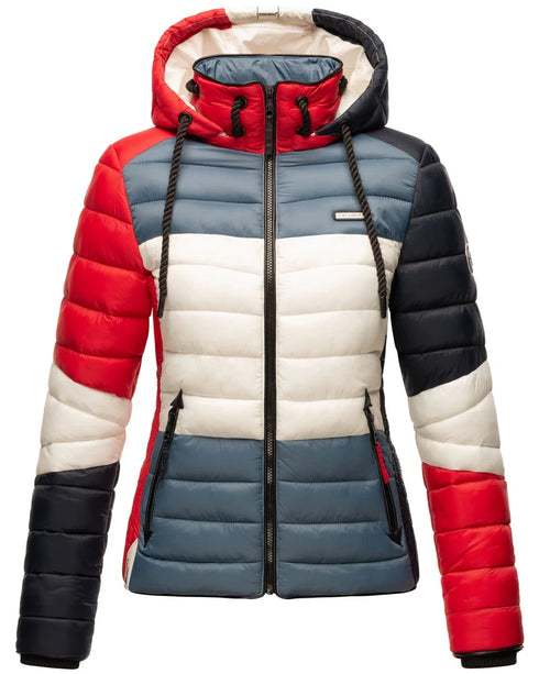 Kira Damen Steppjacke mit Kapuze & Farbblockdesign