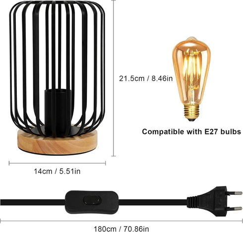 Nora 2-teilige Tischlampen E27 Nachtlicht | Shiraki