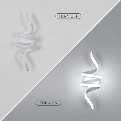 Clara LED Wandleuchte Spirale Aluminium Weiß | Shiraki