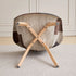 TUBIN 2er-Set Esszimmerstühle Holz Patchwork Braun