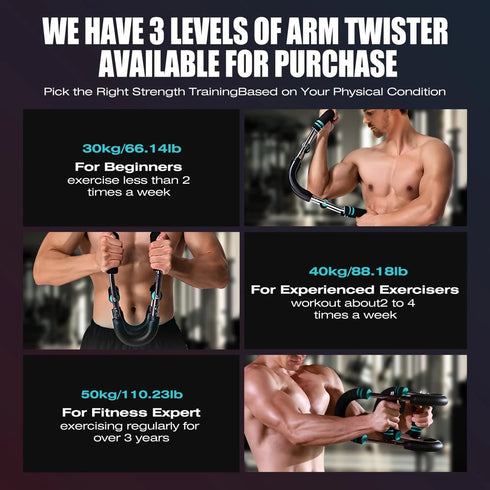 3-stufig verstellbarer Twister Armtrainer für Brust und Arme