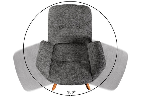 OLAF Drehbarer Designstuhl Bouclé mit Armlehnen