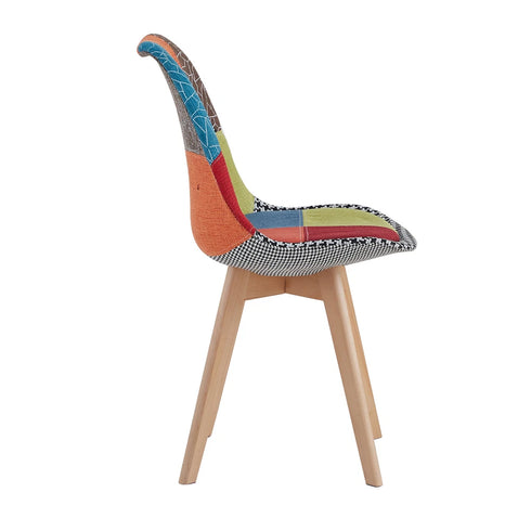 SVEIN Esszimmerstuhl 2er Set Patchwork Massivholz