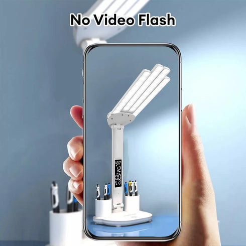 Astrid LED Schreibtischlampe Doppelkopf dimmbar USB | Shiraki