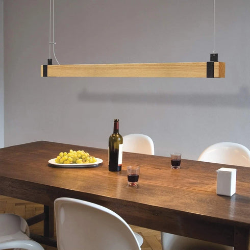 Kari LED Pendelleuchte Holz 100 cm