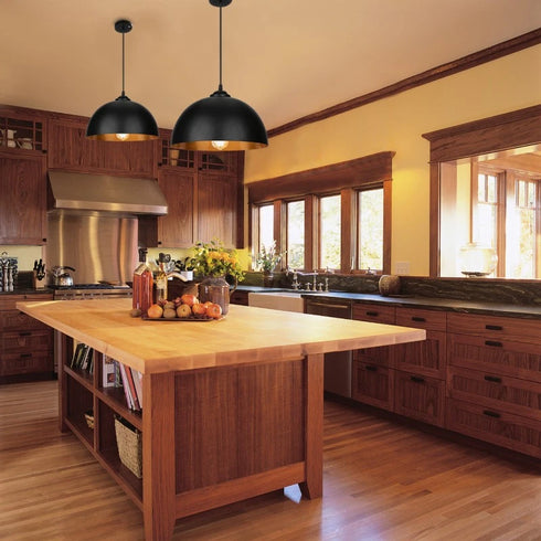 2 Stück Hem LED Pendelleuchte Metall Schwarz-Gold Hängelampe