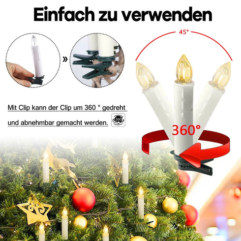 LED Weihnachtskerzen 20 Stk. – Kabellos mit Fernbedienung & Timer