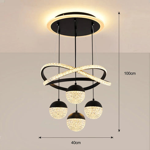 Freja PendelleuchteLED 54W Schwarz | Shiraki