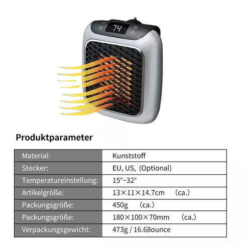 Heizuki - Mini Tragbarer Elektroheizer mit Fernbedienung