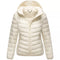 Fiorenna Damen Steppjacke mit Kapuze – leichte Übergangsjacke mit integriertem Beutel & Reißverschlusstaschen | Shiraki