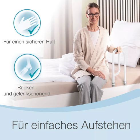 Aufsteh-Hilfe PRO Bett Aufstehhilfe Haltegriff - Aufsteh-Hilfe PRO für Senioren, höhenverstellbarer Bettgriff, stabile Betthalterung, Schutz vorm Herausfallen