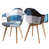 SVEIN Esszimmerstuhl 2er Set Patchwork Massivholz