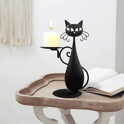 Black Cat Kerzenständer