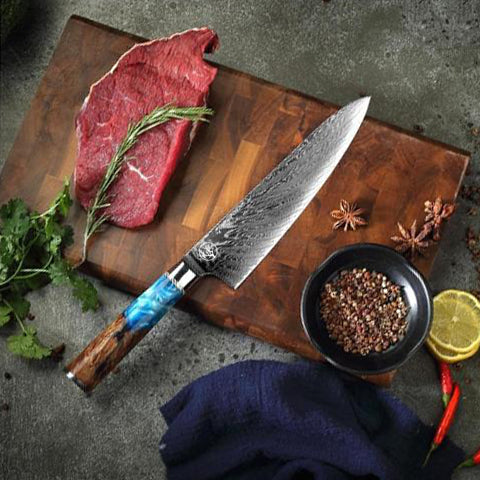 20cm Kochmesser - Damast Messer Küchenmesser Kaufen - Scharfe Messer - Premium Japanische Kochmesser Set