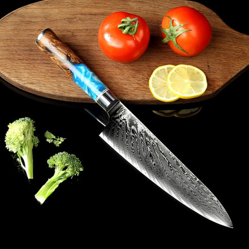 20cm Kochmesser - Damast Messer Küchenmesser Kaufen - Scharfe Messer - Premium Japanische Kochmesser Set