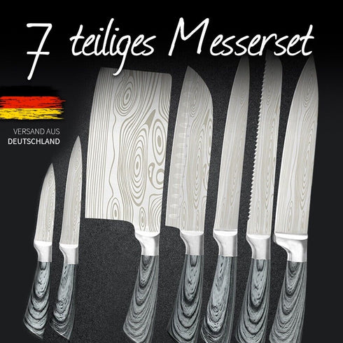 Usuba- 7stk Japanische Küchenmesser Set - Premium Damast Messerset