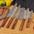 Kaimoto- Handgefertigtes Damaststahl-Hochwertiges 5 Messer Set