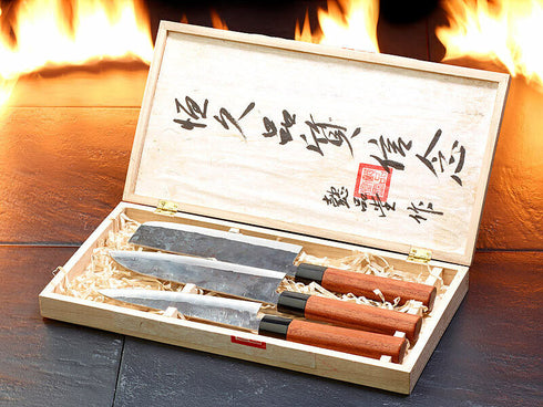 Daiko- Handgefertigtes Damaststahl-Kochmesser-Set