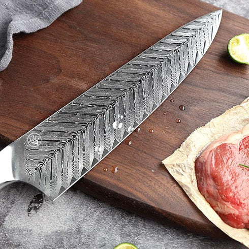 Damast Küchenmesser Set - Handgeschmiedetes Kochmesser