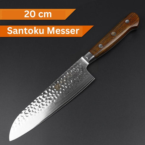 Haruko- Handgefertigtes Damaststahl-Santokumesser